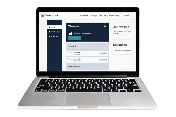 Laptop mit Smart Lock Dashboard